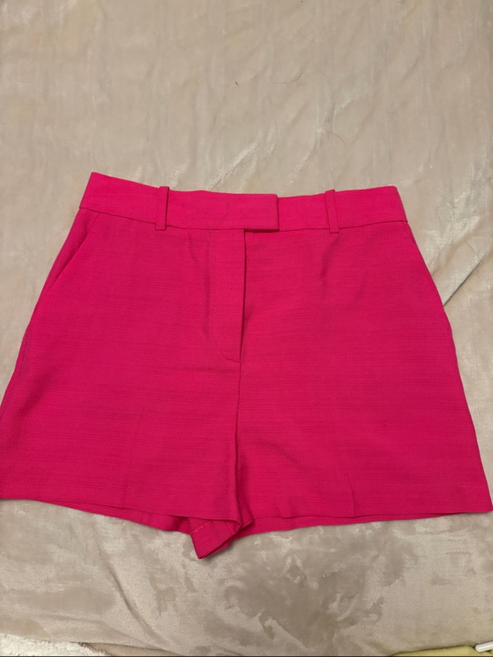 Reiss Hot Pink High Waist Tailored Shorts
